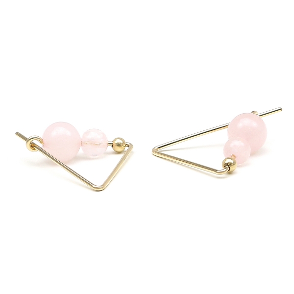 Gemstone earrings by Ichiban - Fancy Rose Quart