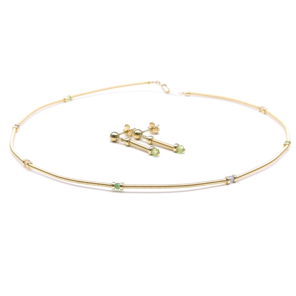 Gemstone set necklace and stud earrings by Ichiban - Vogue Gemstone Mix