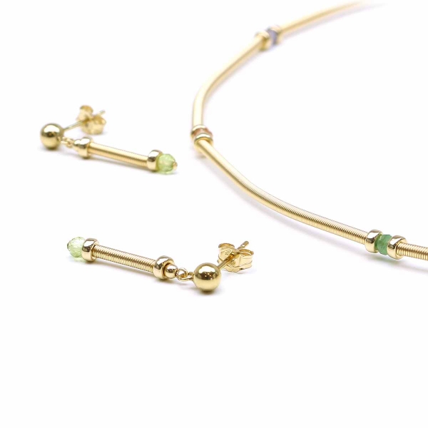 Gemstone set necklace and stud earrings by Ichiban - Vogue Gemstone Mix