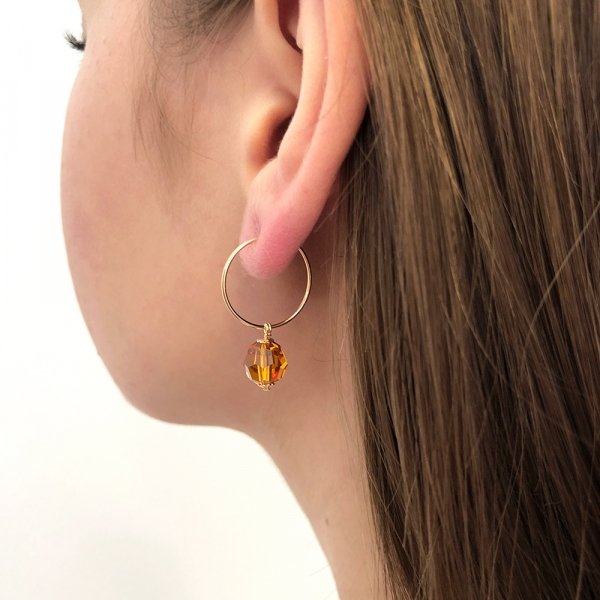 Earrings by Ichiban - Circle Crystal Topaz