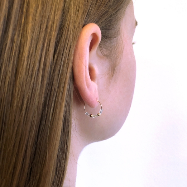 Earrings by Ichiban - Simple Style Aquamarine 14K gold