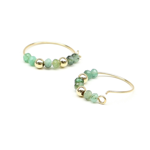 Earrings by Ichiban - Simple Style Emerald 14K gold