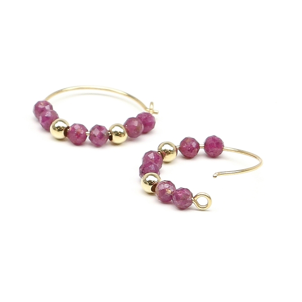Earrings by Ichiban - Simple Style Ruby 14K gold