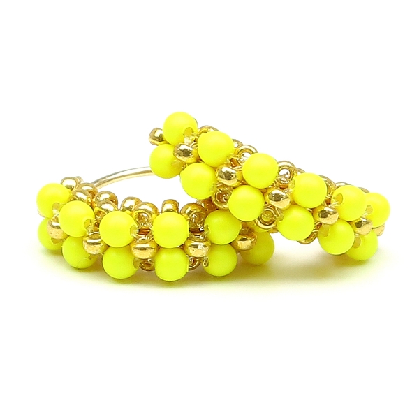 Earrings by Ichiban - Mini Diva Pearls Neon Yellow