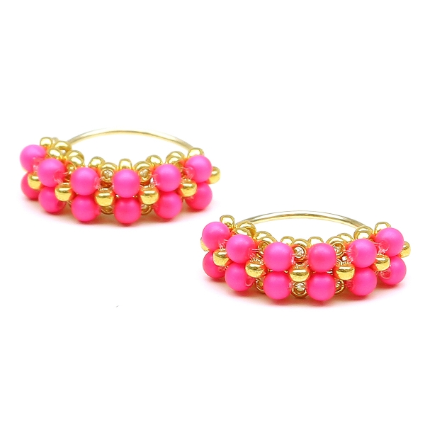 Earrings by Ichiban - Mini Diva Pearls Neon Pink