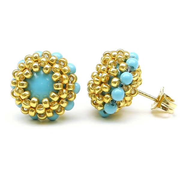 Stud earrings by Ichiban - Teeny Tiny Turquoise