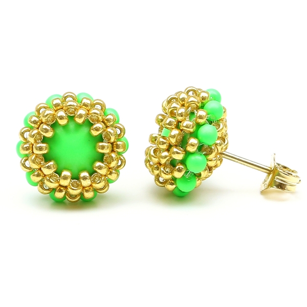 Stud earrings by Ichiban - Teeny Tiny Neon Green