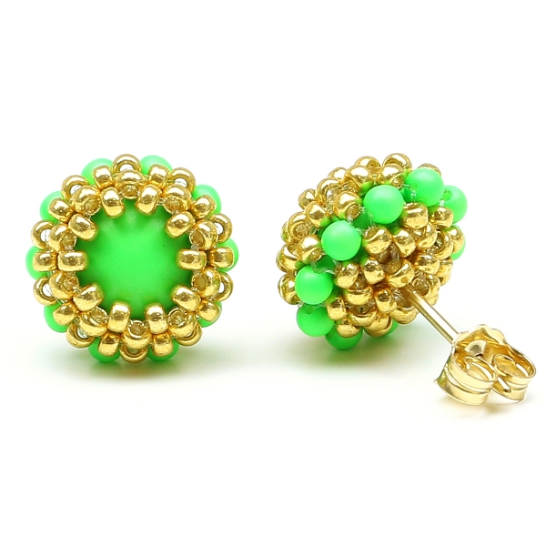 Stud earrings by Ichiban - Teeny Tiny Neon Green