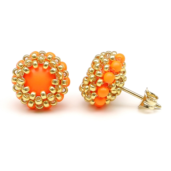 Stud earrings by Ichiban - Teeny Tiny Neon Orange