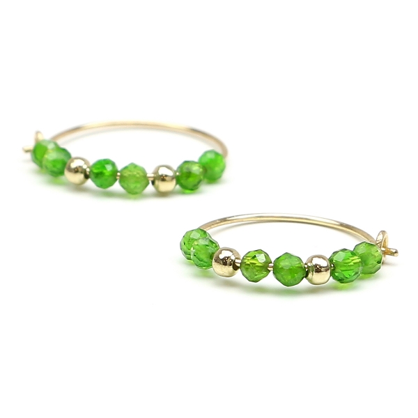 Earrings by Ichiban - Simple Style Chrome Diopside 14K gold
