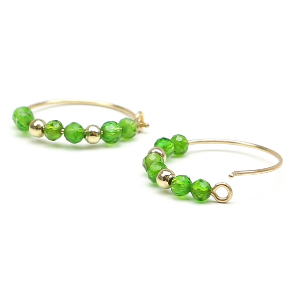 Earrings by Ichiban - Simple Style Chrome Diopside 14K gold