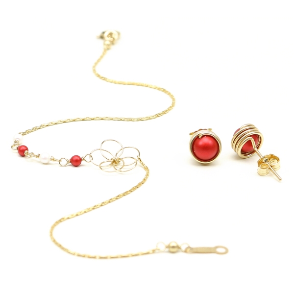 Flower Power - martisor - set, bracelet and stud earrings
