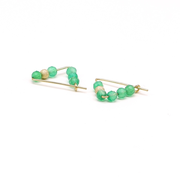 Earrings by Ichiban - Fancy Green Onyx 14K Gold