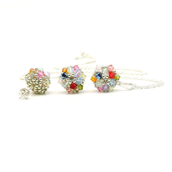 Set pendant and stud earrings by Ichiban - Daisies Summer Mood 925