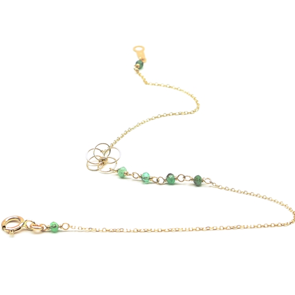 Bratara pentru femei, Ichiban - Flower Power Emerald AU14K