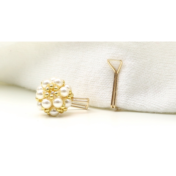 Daisies Cream - cercei clips Ichiban Jewelry