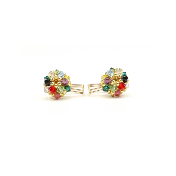 Daisies Multicolor -clips earrings by Ichiban Jewelry