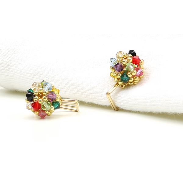 Daisies Multicolor -clips earrings by Ichiban Jewelry