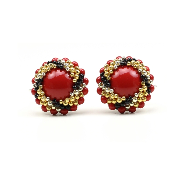 Hypnotic Red Moon - clips earrings by Ichiban Jewelry