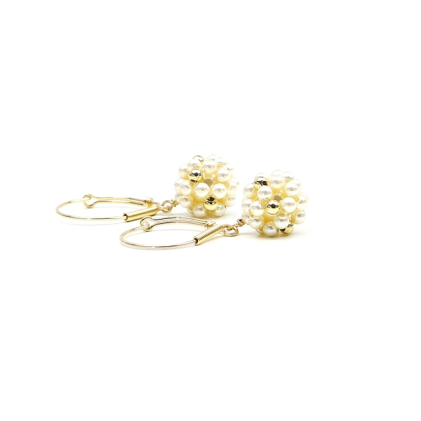 Cercei cu tortite leverback, Ichiban - Cream Berry