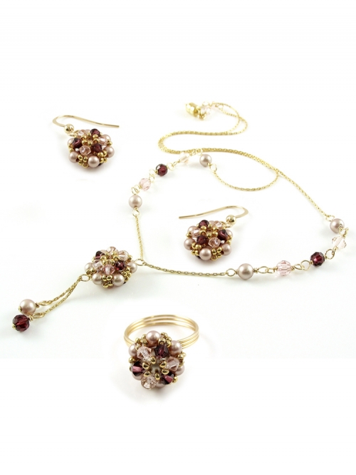 Set necklace, dangle earrings and ring by Ichiban - Happy Bride 