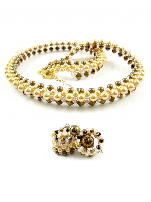 Set necklace and dangle earrings by Ichiban - Luxury Dorado