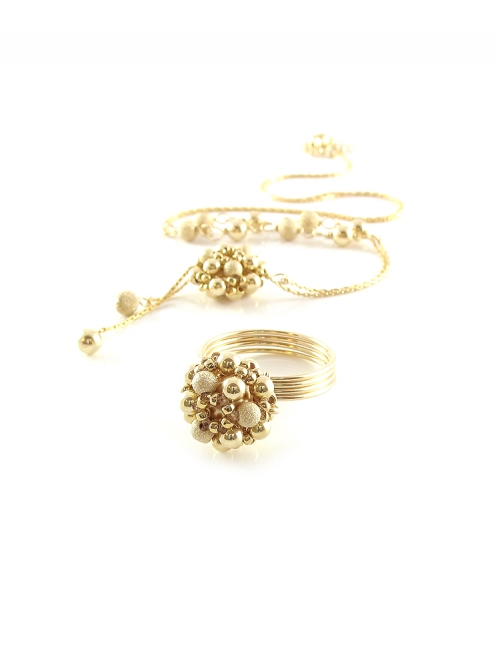 Set necklace and ring by Ichiban - Golden Daisies