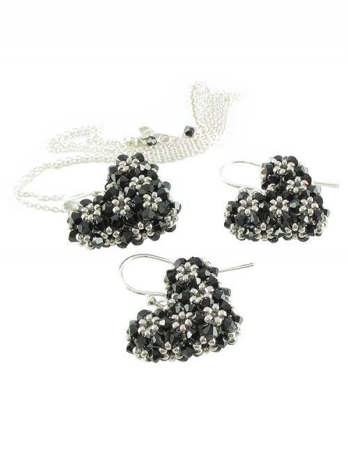 Set pendant and earrings by Ichiban - Love Around Dark AG925
