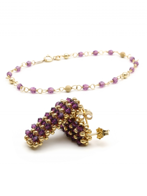 Set bracelet and earrings by Ichiban - Executive Amethyst