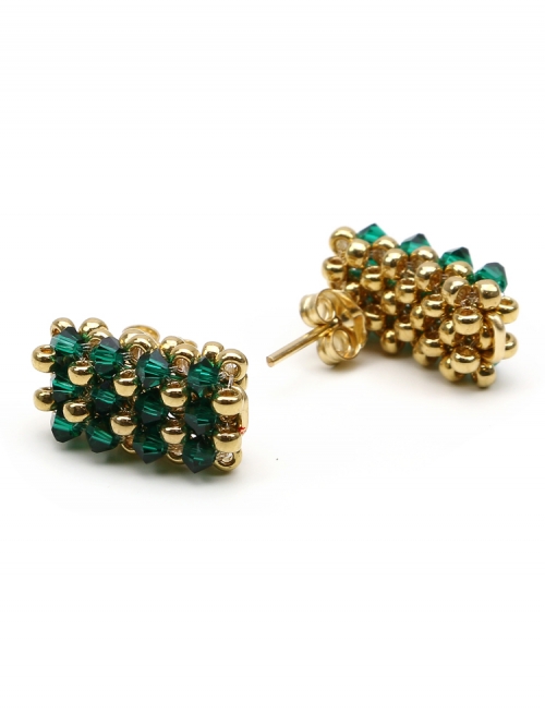 Business emerald - stud earrings