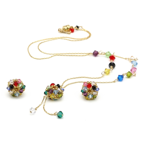 Set necklace and stud earrings by Ichiban - Daisies Multicolor