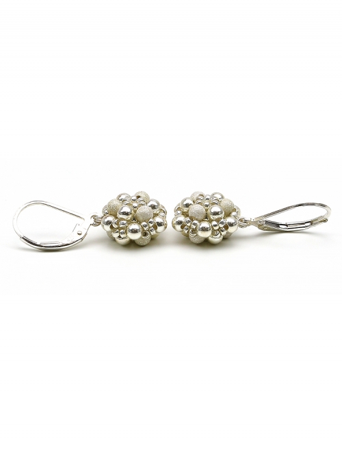 Leverback earrings by Ichiban - Silver Daisies 925 Silver
