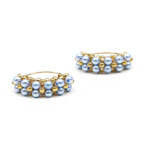 Earrings by Ichiban - Minidiva Pearls Light Blue