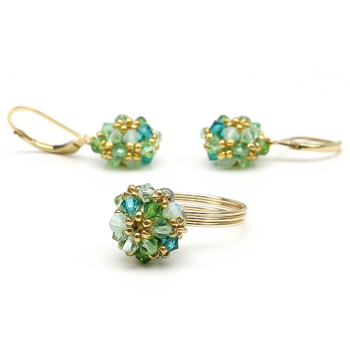 Set leverback earrings and ring by Ichiban - Daisies Herba Fresca