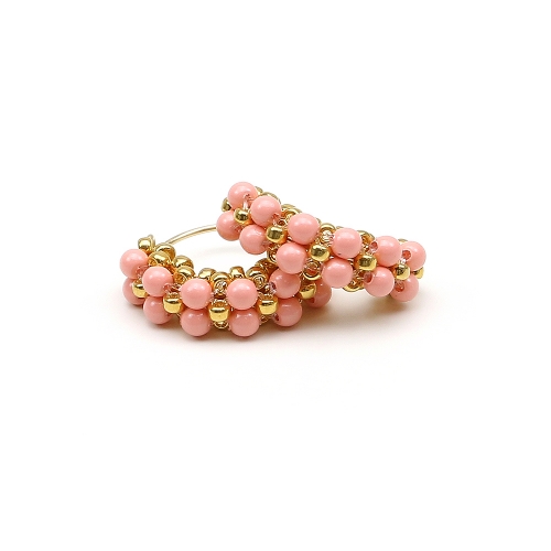 Minidiva Pearls Pink Coral - earrings