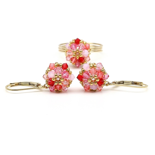 Set leverback earrings and ring by Ichiban - Daisies Tutti Frutti