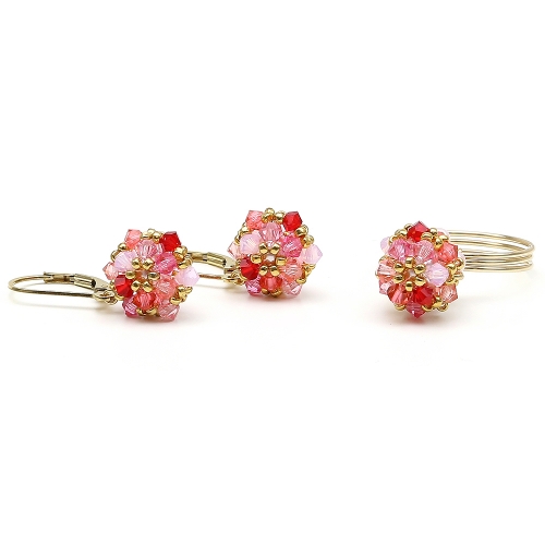 Set leverback earrings and ring by Ichiban - Daisies Tutti Frutti