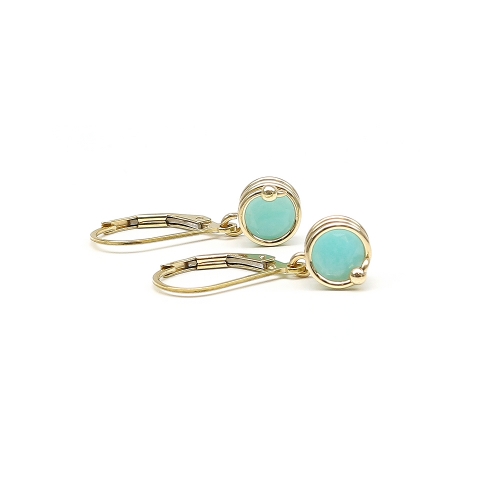 Leverback earrings by Ichiban - Busted Deluxe Amazonite