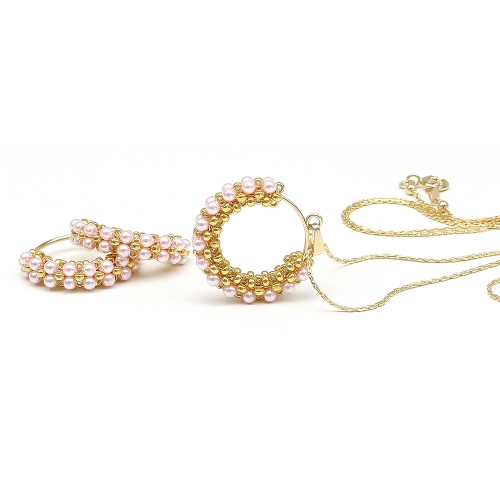 Set pendant and earrings, Ichiban - Primetime Pearls Rosaline