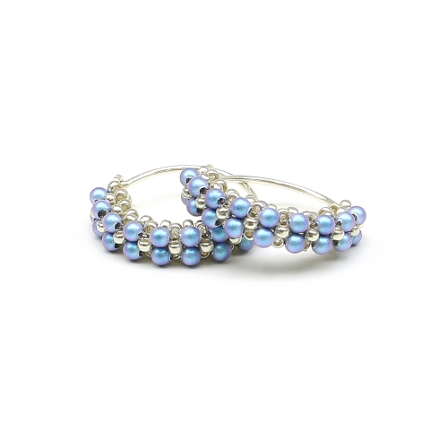 Earrings by Ichiban - Primetime Pearls Iridescent Light Blue 925 Silver
