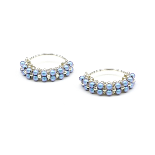 Earrings by Ichiban - Primetime Pearls Iridescent Light Blue 925 Silver