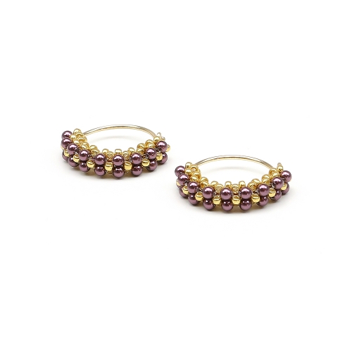 Earrings by Ichiban - Primetime Pearls Burgundy