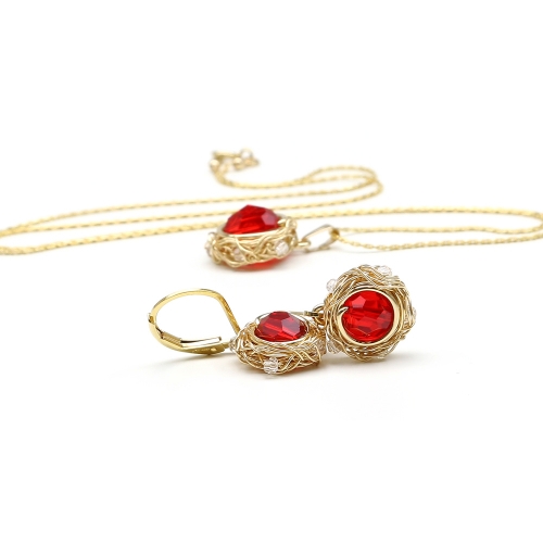 Sweet Passion set - pendant and leverback earrings