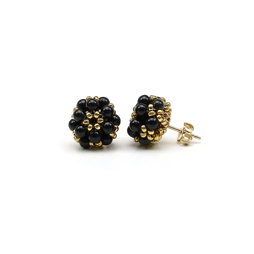 Stud earrings by Ichiban - Daisies Mystic Black