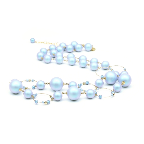 Necklace by Ichiban - Gravity Iridescent Light Blue