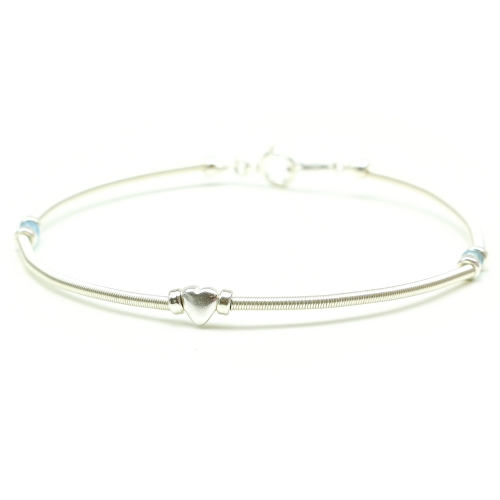 Gemstone bracelet by Ichiban - Vogue Aquamarine Shadow Heart AG925