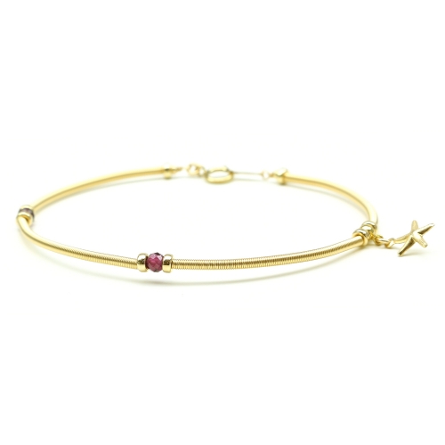 Gemstone bracelet by Ichiban - Vogue Rhodolite Garnet and star charm