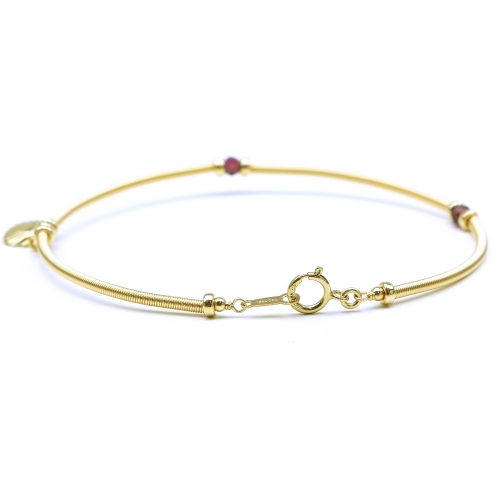 Gemstone bracelet by Ichiban - Vogue Rhodolite Garnet and shell charm