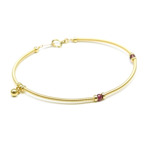 Gemstone Bracelet by Ichiban - Vogue Rhodolite Garnet and bead charm