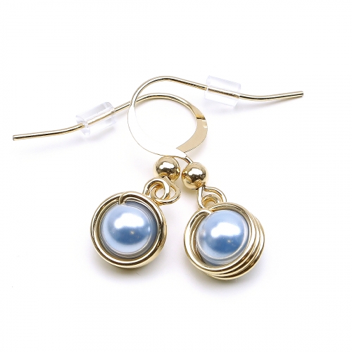 Earrings by Ichiban - Busted Pearls Light Blue